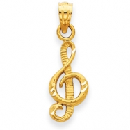 Picture of 14K Diamond-cut Treble Clef Pendant