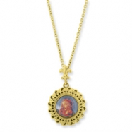 Picture of Gold-tone Blessed Flower of the Lily Locket 24in Necklace