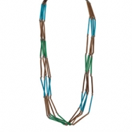 Picture of Silver-tone Bamboo & White Wood Aster Slip-on Necklace