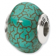 Picture of Sterling Silver Reflections Blue Magnasite Stone Bead