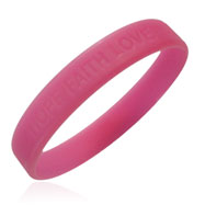 Picture of Official Breast Cancer Awareness "Hope Faith Love" Wristband