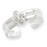 Picture of Sterling Silver CZ Floral Toe Ring