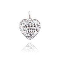Picture of 14K White Gold "Daddy's Little Girl" Heart Charm