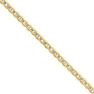 Picture of 10k Gold 3mm Pave Anchor Bracelet 7"