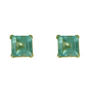 Picture of 14K Yellow Gold Blue Topaz Stud Earrings