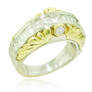 Picture of 18K Two-Tone Gold Diamond Designer Ring