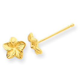 Picture of 14k Plumeria Flower Post earrings