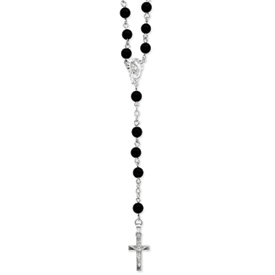 Picture of Sterling Silver Black Bead Rosary