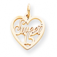 Picture of 10k Sweet 15 in Heart Charm