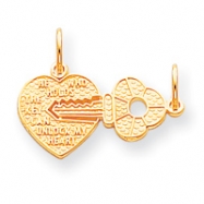 Picture of 10k HEART AND KEY CHARM