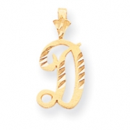 Picture of 10k Diamond-cut Grooved Initial D Charm