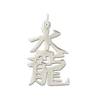 Picture of Sterling Silver "Water dragon" Kanji Chinese Symbol Charm