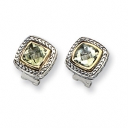 Picture of Sterling Silver w/14k Green Amethyst Earrings