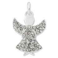 Picture of Sterling Silver With Whote Swarovski Crystal Angel Pendant