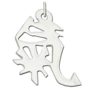 Picture of Sterling Silver "Energy" Kanji Chinese Symbol Charm