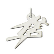 Picture of Sterling Silver "Hayabusa" Kanji Chinese Symbol Charm