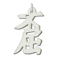 Picture of Sterling Silver "Indomitable" Kanji Chinese Symbol Charm