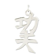 Picture of Sterling Silver "Kung Fu" Kanji Chinese Symbol Charm