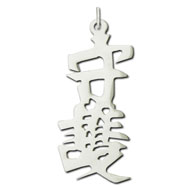 Picture of Sterling Silver "Protection" Kanji Chinese Symbol Charm