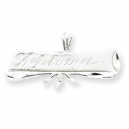 Picture of Sterling Silver Satin & Diamond Cut Diploma Pendant