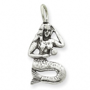 Picture of Sterling Silver Antiqued Mermaid Pendant