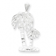 Picture of Sterling Silver Diamond Cut Palm Trees Pendant Charm