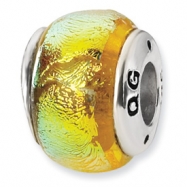 Picture of Sterling Silver Yellow Dichroic Glass Bead