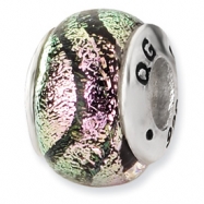 Picture of Sterling Silver Pink Dichroic Glass Bead