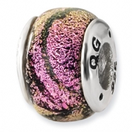Picture of Sterling Silver Purple Dichroic Glass Bead