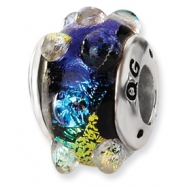 Picture of Sterling Silver Rainbow Dichroic Glass Bead