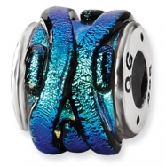 Picture of Sterling Silver Green Dichroic Glass Bead