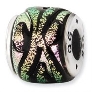 Picture of Sterling Silver Pink Dichroic Glass Bead