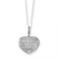 Picture of Sterling Silver & CZ Polished Heart Necklace chain