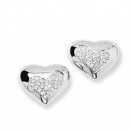Picture of Sterling Silver & CZ Heart Post Earrings