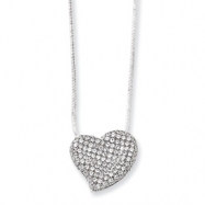 Picture of Sterling Silver & CZ Polished Heart Necklace chain