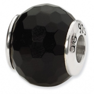Picture of Sterling Silver Reflections Black Agate Stone Bead