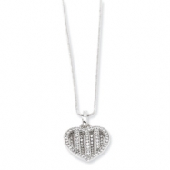 Picture of Sterling Silver & CZ Polished Heart Necklace chain
