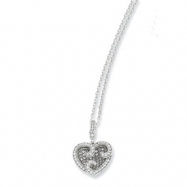Picture of Sterling Silver & CZ Polished Heart Necklace chain