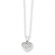 Picture of Sterling Silver & CZ Polished Heart Necklace chain