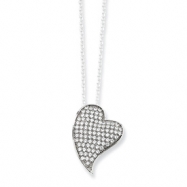 Picture of Sterling Silver & CZ Polished Heart Necklace chain