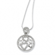 Picture of Sterling Silver & CZ Polished Heart Necklace chain
