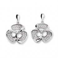 Picture of Sterling Silver & CZ Fancy Post Earrings