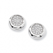 Picture of Sterling Silver & CZ Fancy Circle Post Earrings