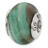 Picture of Sterling Silver Reflections Light Blue Agate Stone Bead
