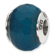 Picture of Sterling Silver Reflections Medium Blue Quartz Stone Bead