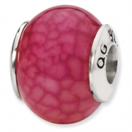 Picture of Sterling Silver Reflections Fuschia Cracked Agate Stone Bead