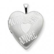Picture of Sterling Silver 20mm with AMORE Heart Locket chain