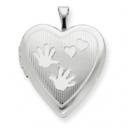 Picture of Sterling Silver 20mm with Handprints Heart Locket chain