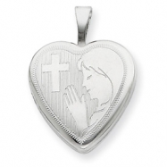 Picture of Sterling Silver 16mm Girls Communion Heart Locket chain