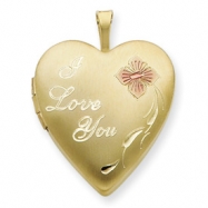Picture of 1/20 Gold Filled 20mm Enameled I Love You Heart Locket chain